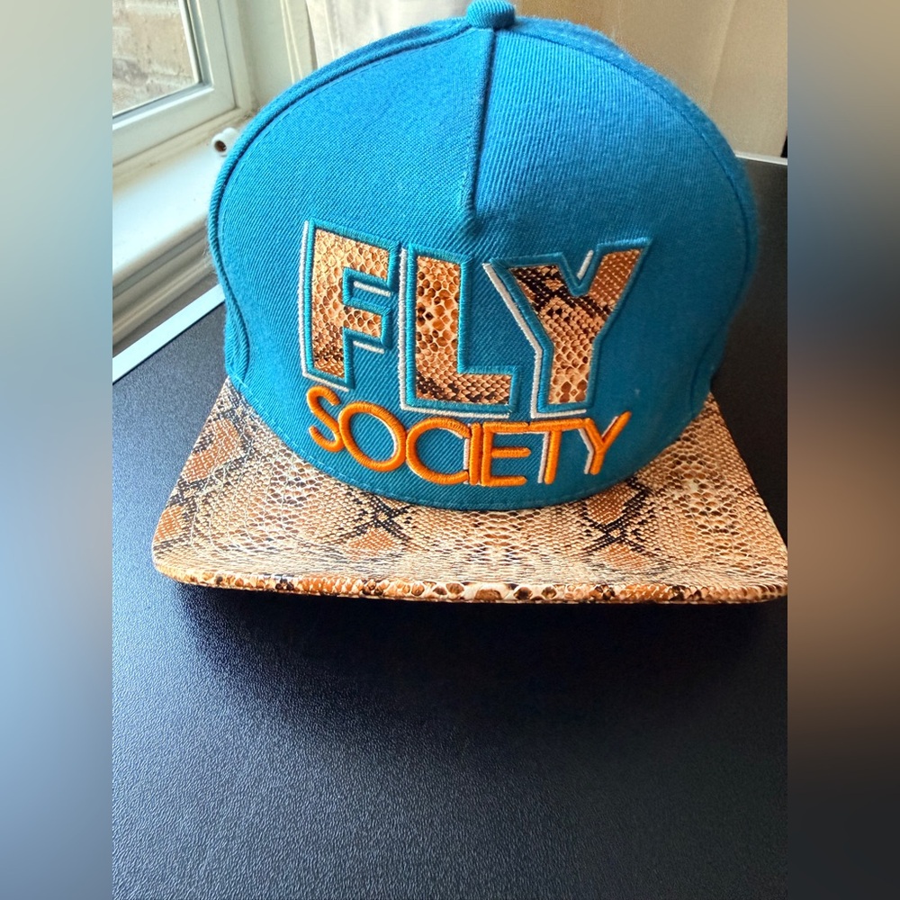 Society Teal and Tan Snake Print Hat